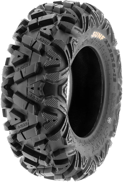 Set Of 4 ATV UTV All-Terrain Tires 25x8-12 Front And 25x10-12 Rear, 6 Pr, Tubeless A033