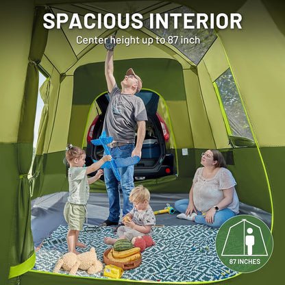 Timber Ridge 5-9 Person SUV Tent With Screen Porch And Awning For Family Camping, Weather Resistant And Portable Van Or Car Tent