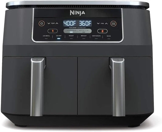 Ninja Foodi 10QT 6-in-1 DualZone Smart XL Air Fryer, 2 Independent 5QT Baskets, Smart Cook Thermometer, Match Cook, Smart Finish, Air Fry, DZ550