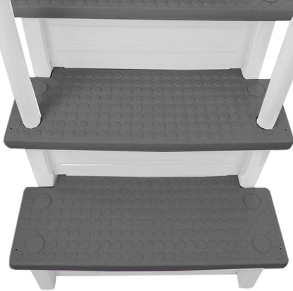 Select Anti-Slip in-Pool Steps, Gray, For Above Ground Swimming Pools, Can Mount To Decks 48 In. To 54 In. H, Safety Stairs Capacity Up To 300 Lbs