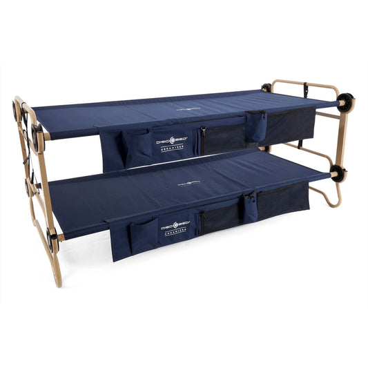 Disc-O-Bed XL Cam-O-Bunk Benchable Double Cot With Storage Organizers, Navy