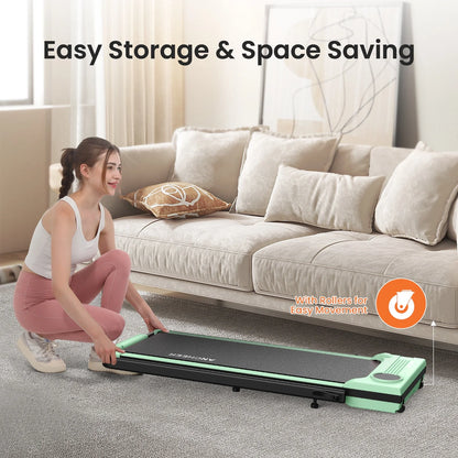Ancheer Portable Folding Walking Pad 300lb, 7.5 MPH Under Desk Treadmill With Remote Control And LED Display