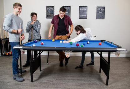 Hathaway Fairmont 6 Ft. Portable Pool Table, Adults Folding Billiards Tables For Game Room With Easy Foldable Storage