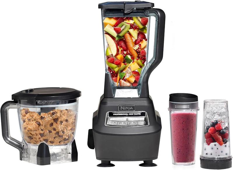 Ninja Mega Kitchen System, 1500-Watt, 72-Ounce Full-Size Blender And 8-Cup Food Processor With 2 16-Ounce To-Go Cups