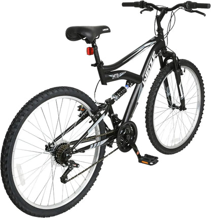 Weize Mountain Bike 26 27.5 In. Outdoor Hybrid Bikes 18-Speed High-Carbon Steel Full Suspension