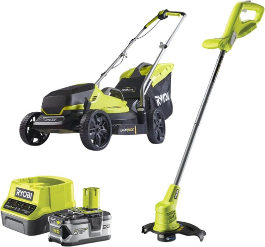 Ryobi 18V One Plus Cordless Mower And Trimmer Combo With 4.0Ah Battery
