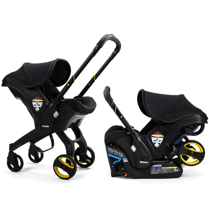 Stroller Combination Consisting Of Infant Car Seat And Latch Base, Model Year 2025 C Midnight Edition, From Car To Stroller In Seconds