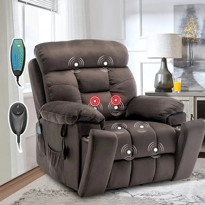 Large Electric Massage Lift Recliner With Heat, Hidden Cup Holder