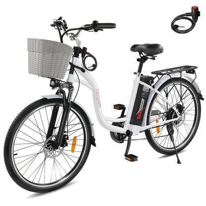 Pexmor Electric Bike For Adults, 350W, Peak 500W City Commuter Ebike 36V 12.5Ah Removable Battery
