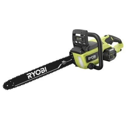 Ryobi 18 40V Cordless Chainsaw Kit With Battery And Charger, Green