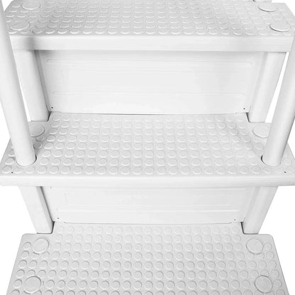 Select Anti-Slip in-Pool Steps, Gray, For Above Ground Swimming Pools, Can Mount To Decks 48 In. To 54 In. H, Safety Stairs Capacity Up To 300 Lbs