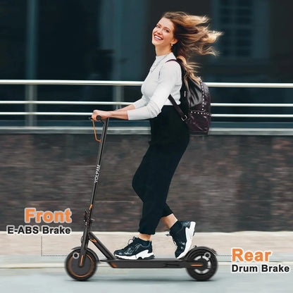 Electric Scooter, 350W/500W Powerful Motor, 8.5 In./10 In. Solid Rubber Tires, 19/22 Mph, 28/21/12 Mile Range, Dual Brakes