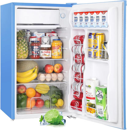 Upstreman 3.2 Cu. Ft. Mini Fridge With Freezer, Single Door Mini Fridge, Dorm Fridge, Adjustable Thermostat, Black-BR321