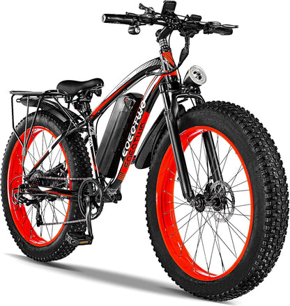 Electric Bike For Adults,1500W Peak Motor E Bikes, 26 In. Fat Tire Electric Mountain Bike