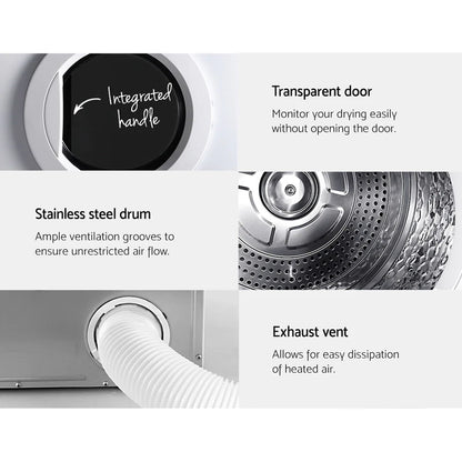 Devanti 7kg Vented Tumble Dryer, White