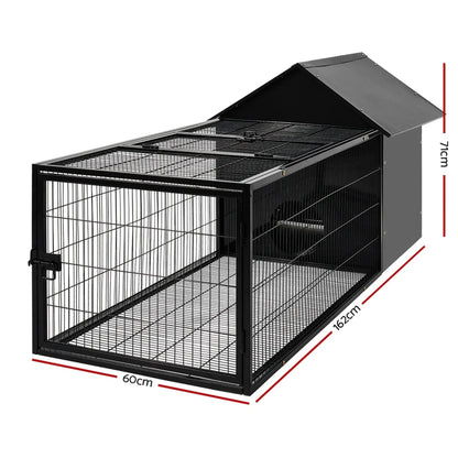 Weatherproof Metal Rabbit Hutch w/Run And Secure Locks i.Pet