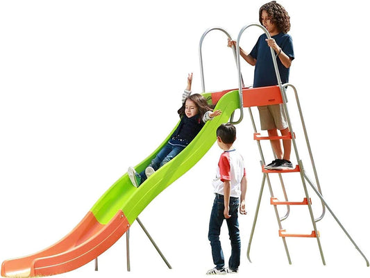 Outdoor Play Set Kids Slide, 10 Ft. Freestanding Climber, Swingsets, Playground Jungle Gyms Kids Love, Above Ground Pool Slide For Summer Backyard