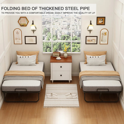 Folding Bed With Mattress 75 In. x 31 In. Cot Size Folded Bed
