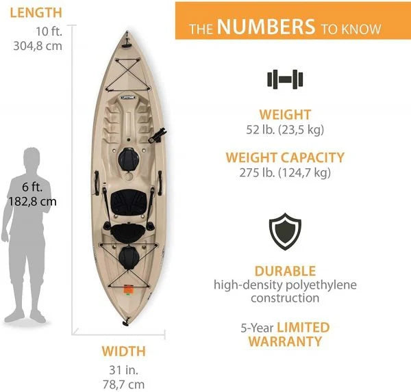 Lifetime 90806 Tamarack Angler 100 Fishing Kayak C 2-Pack, Paddles Included