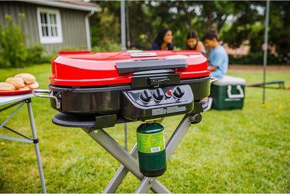 RoadTrip Portable Stand-Up Propane Grill With 3 Adjustable Burners And Instastart Ignition, 20,000 BTUs Of Power For Outdoor Cooking