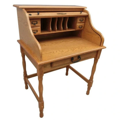 32 Mini Roll Top Desk w/USB Power Outlet, N/A