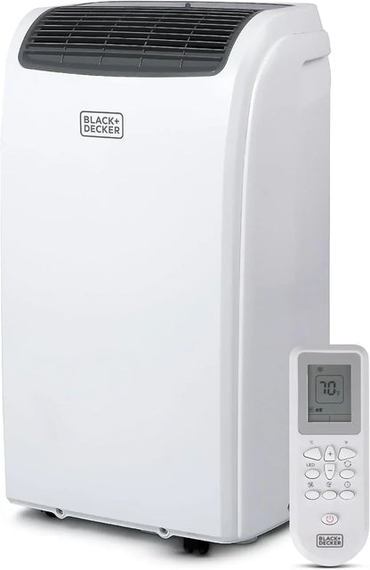 Black Plus Decker 10,000 BTU Portable Air Conditioner For Rooms Up To 450 Sq With Remote Control