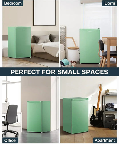 Upstreman 3.2 Cu. Ft. Mini Fridge Freezer Single Door Fridge Dorm Fridge Adjustable Thermostat