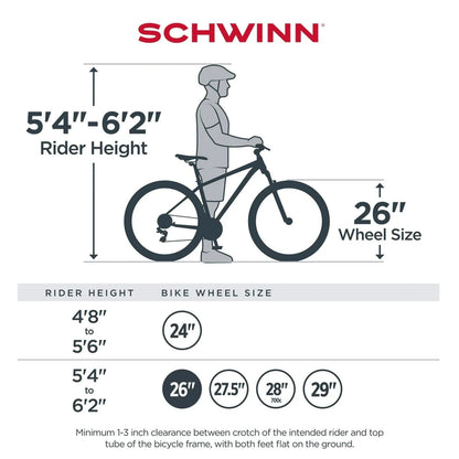 Schwinn Sidewinder Mountain Bike. 26-inch Wheels. 21 Speeds. Mens Style. Black