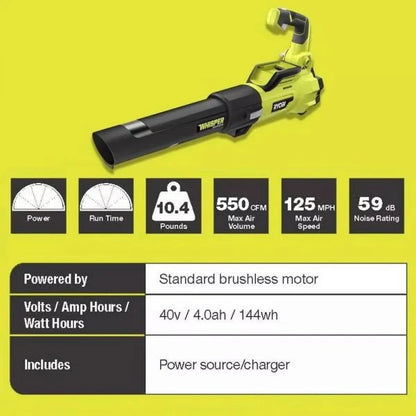 40V Brushless 20-inch Self-Propelled Hand Lawn Mower, Grass Trimmer And Leaf Blower With 2 Batteries And 2 Chargers