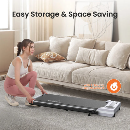 Ancheer Portable Folding Walking Pad 300lb, 7.5 MPH Under Desk Treadmill With Remote Control And LED Display