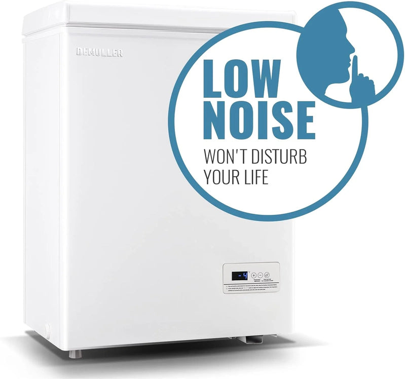 Chest Freezer 5.0Cubic Feet Deep Freezer Freestanding Freezers With 2 Removable Stainless Steel Basket