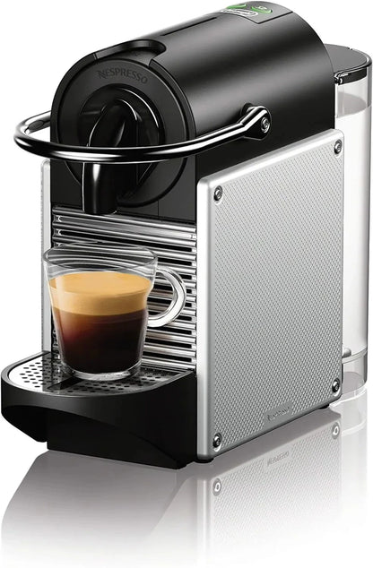 Nespresso Pixie Espresso Machine By DeLonghi, 19-bar Pump, Compact Aluminum Design, Silver, 1100 Ml