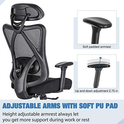 Sunnow Ergonomic Office Chair, Mesh Computer Desk Chair, High Back Executive Task Chair