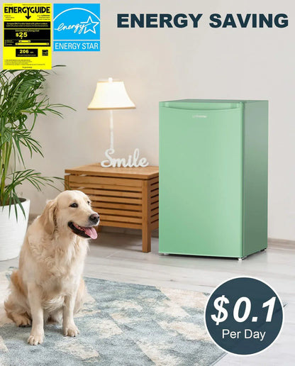 Upstreman 3.2 Cu. Ft. Mini Fridge Freezer Single Door Fridge Dorm Fridge Adjustable Thermostat
