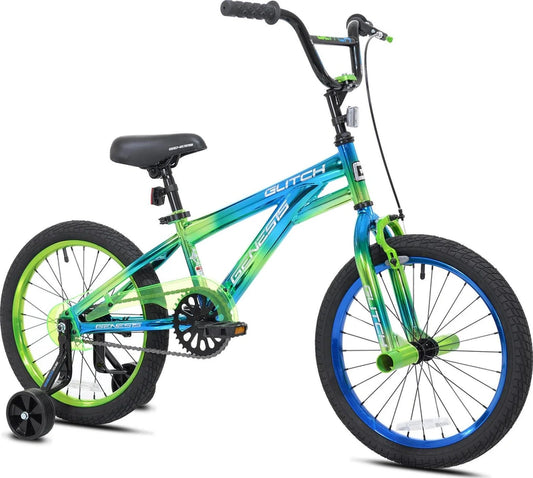 Genesis 18 Glitch Boys BMX Bike, Blue/Green