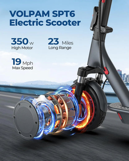 Electric Scooter, 350W/500W Powerful Motor, 8.5 In./10 In. Solid Tires, 19/22Mph, 28/21/12 Miles Range, Dual Braking