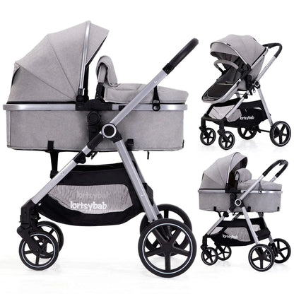 Lortsybab 2-in-1 Baby Stroller Folding Infant Newborn Pram Stroller With Reversible Seat