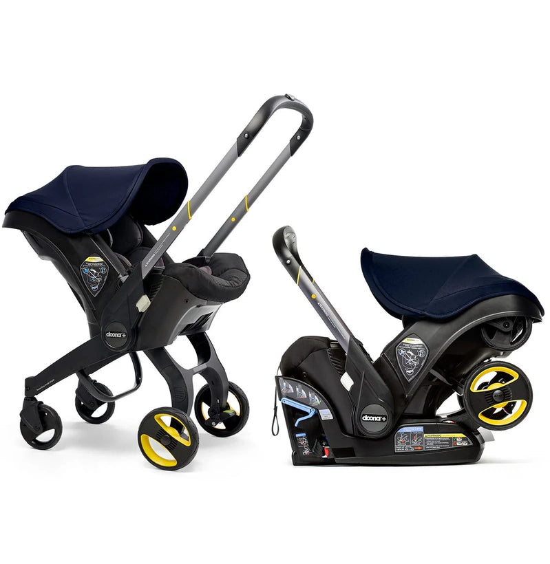 Stroller Combination Consisting Of Infant Car Seat And Latch Base, Model Year 2025 C Midnight Edition, From Car To Stroller In Seconds