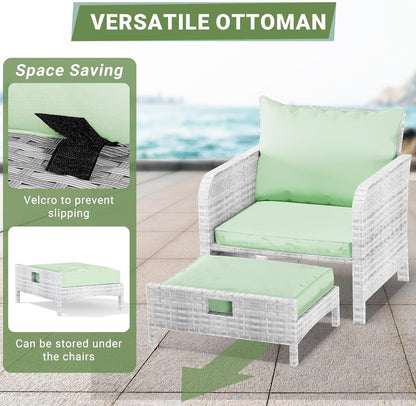 Leveleve Balcony Furniture 5 Piece Patio Conversation Set