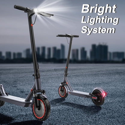 Electric Scooter, 350W/500W Powerful Motor, 8.5 In./10 In. Solid Tires, 19/22Mph, 28/21/12 Miles Range, Dual Braking