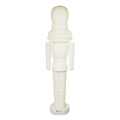 Holiday Time Animated White Nutcracker Blow Mold, 75-Inch, LED Lights And Music, Christmas Decoration