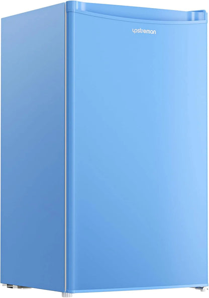 Upstreman 3.2 Cu. Ft. Mini Fridge With Freezer, Single Door Mini Fridge, Dorm Fridge, Adjustable Thermostat, Black-BR321