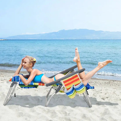 Costway 4-Pack Folding Backpack Beach Chair 5-Position Outdoor, See Details