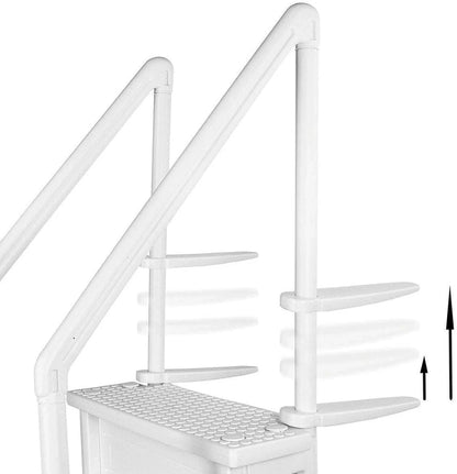 Select Anti-Slip in-Pool Steps, Gray, For Above Ground Swimming Pools, Can Mount To Decks 48 In. To 54 In. H, Safety Stairs Capacity Up To 300 Lbs