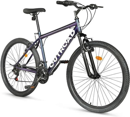 Outroad 26 In. Mountain Bike, 21-Speed/High-Carbon Steel/Aviation Grade Frame, Dual Disc/V Brake