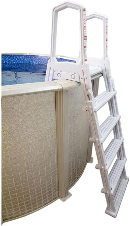 Select Anti-Slip in-Pool Steps, Gray, For Above Ground Swimming Pools, Can Mount To Decks 48 In. To 54 In. H, Safety Stairs Capacity Up To 300 Lbs