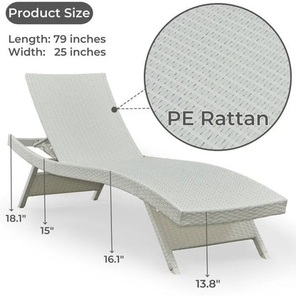 All Weather Wicker Chaise Lounge, Set Of 2