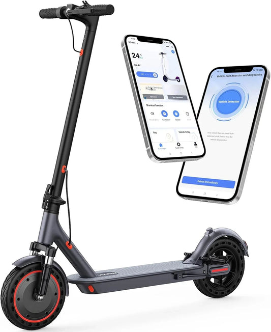 Electric Scooter, 350W/500W Powerful Motor, 8.5 In./10 In. Solid Rubber Tires, 19/22 Mph, 28/21/12 Mile Range, Dual Brakes