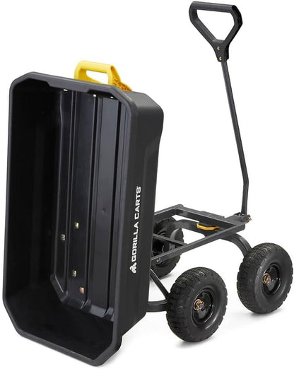 7GCG-NF Heavy-Duty Poly Dump Garden Cart With No-Flat Tires, 7 Cu. Ft., 1200-Pound Capacity, Black