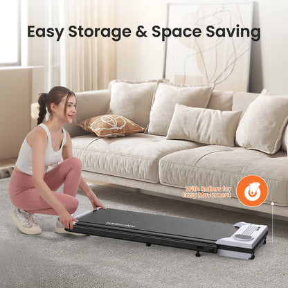 Ancheer Portable Folding Walking Pad 300lb, 7.5 MPH Under Desk Treadmill With Remote Control And LED Display